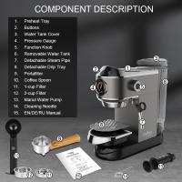 Biolomix Cm7008 Cafetera Express Portatil AutomáTica SemiautomáTica Con Varita De Espumador De Leche, PresióN De 20 Bares, Tanque De Agua De 1,1l Molinillo Cafe EléCtrico - details 11