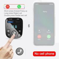 Transmisor FM Bluetooth Inalámbrico Para Coche Kit De Manos Con Cargador USB Doble 2.1A Reproductor De MP3 TF Card U Disk AUX Player - details 4