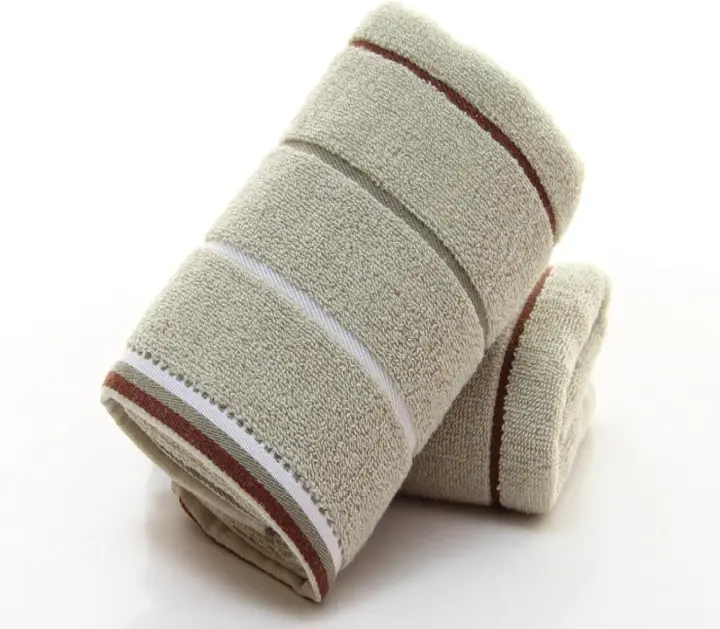 Toalla de Algodón de 32 Hilos que absorbe la humedad, es suave, agradable para la piel y transurable, toalla facial, toalla de Algodón, 8098 Green, 2 piezas - 1