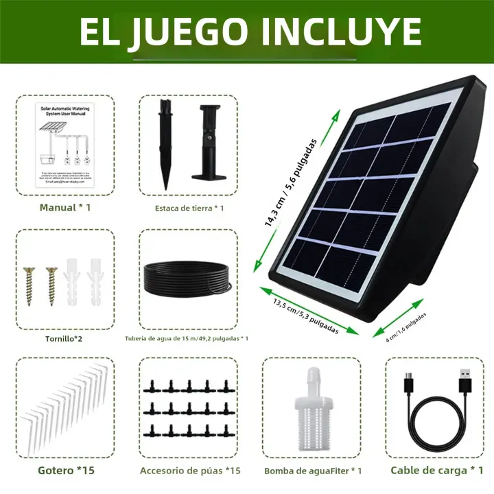 Kit De Riego Por Drip Automático Solar Con Anti-sifón Sistema De Riego Solar Para Jardín Balcon 1-600s Timer DIY Fácil - 1