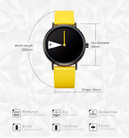 Reloj De Pulsera Creativo Para Mujeres Shengke Con Correa De Cuero Amarillo Resistente Al Agua Y Shock Resistente Estilo Casual - details 4