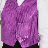 Chaleco de lentejuelas sin mangas para fiesta Chaleco de traje Glitter Unisex Niños coloridos - details 2