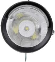 Bicicletas Faro Brillante Bicicleta De Montaña Faro Delantero 1-LED Con Soporte De La Lámpara Sombrilla Ciclismo Faro Bandeja De Metal Shell Retro-Negro - details 2