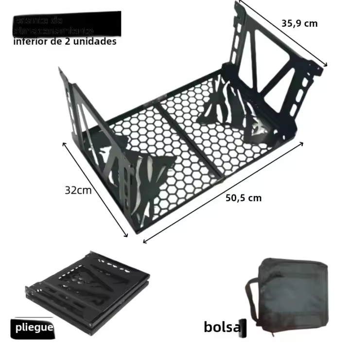 Mesa De Camping Plegable 2-Unit Compatible Con Mesa IGT Estándar Portátil Estante De Almacenamiento De 4 Plegado Material De Aleación De Aluminio - 1