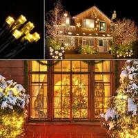Luces De Hiedra Solar Para Exteriores 105Pies 310LED Impermeables Para Navidad Patio Jardín Bodas Fiestas Decoración De Árbol - details 0