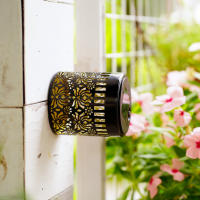 2-Pack Lámparas Solares De Paeonia Para Exterior Decoración De Jardín Diseño Hueco Luz De Hierro Para Patio Fiesta Regalo - details 4