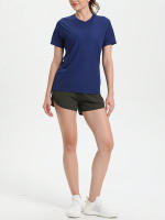 Camiseta Deportiva Para Mujer De Color Sólido Ultraligera Y Secado Rápido Transpirable Ligera Para Correr Y Gimnasio - details 8
