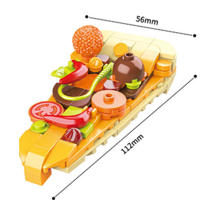DIY MOC Autoadhesivo Para Nevera De Papel De Cocina Con Bloques De Construcción De Pizzáreas Hot Dogs Hamburguesas Tacos Pizza Juguetes Para Niños Set De Bloques De Construcción - details 4