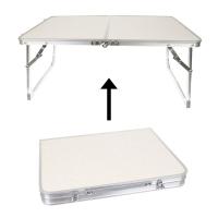 Mesa de camping plegable, 70x 50 x 58 cm, color blanco, con asa, para exteriores Mesa de camping plegable multifuncional con asa de transporte y estuche de viaje - details 1