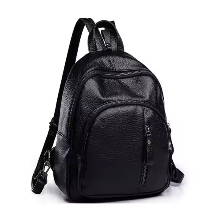 Mochila de piel auténtica con textura suave para mujer - 1