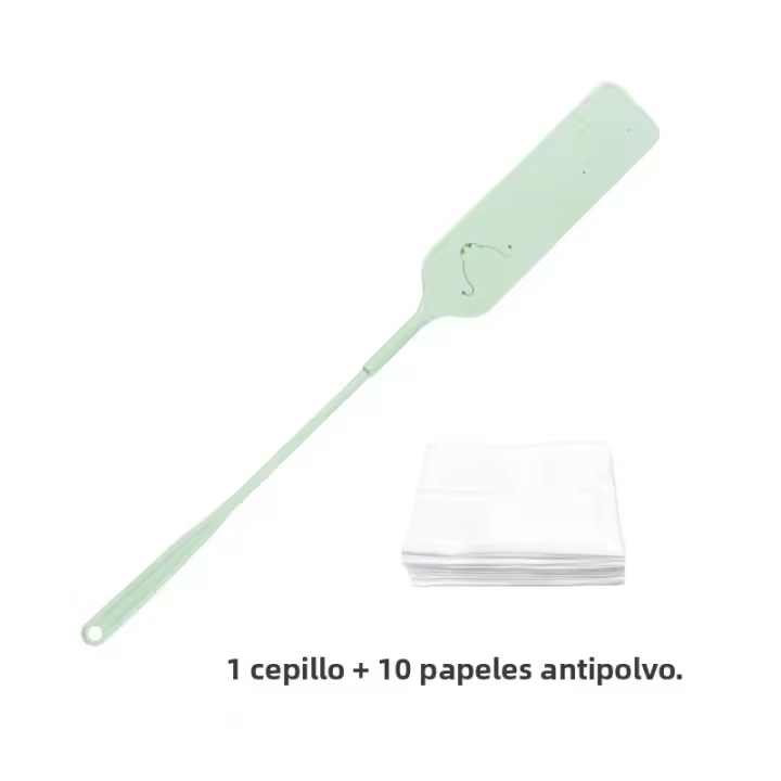 Cepillo De Limpieza Doméstica Con Mango Largo Y 10 Pcs De Paños No Tejidos Para Eliminar Polvo De Espacios Estrechos Herramienta De Limpieza Para El Hogar - 1
