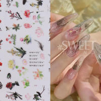 10pcs De Foils Para Uñas Con Diseño De Carácter Chino Arco Iris Bambú Pescado Flor Periquito Adhesivo Para Gel De Uñas Decoración De Manicura - details 3