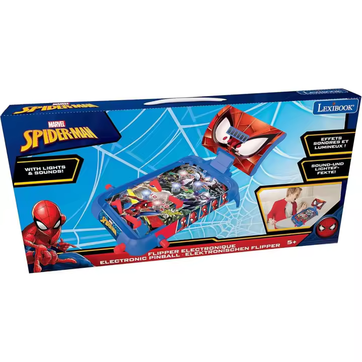 LEXIBOOK Pinball Electrónico  Spider-Man con Pantalla LCD y Efectos de Luz y Sonido - 1