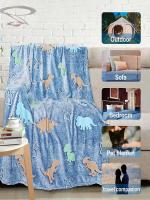Manta De Ternura Luminosa Con Unicornio Y Dinosaurio Para Niñas Y Niños Manta De Punto De Poliéster/Celulosa Suave Y Cálida Con Diseño De Árbol De Navidad Que Brilla En La Oscuridad - details 6