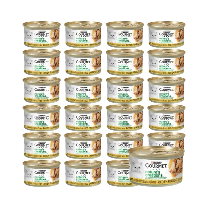 GOURMET - Nature's Creations (24x85 gr) - Comida Húmeda en Lata Ricos Mini Filetes (Pollo) - 1