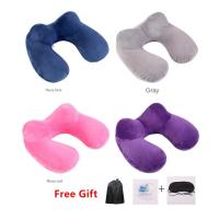 Almohada De Viaje En Forma De U Para El Cuello Con Máscara Para Los Ojos Y Tapones Para Los Oídos Almohada Cómoda Para Dormir En Avión Y Hogar - details 0