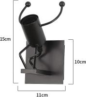 Luz de pared interior LED, lámpara de pared moderna, E27 lámpara de pared de metal Vintage para sala de estar dormitorio pasillo escalera camino (bombilla no incluida) - details 0