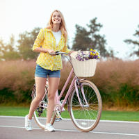 Cesta De Bicicleta Para Niños Tejida a Mano Con Campana Y Pegatinas Set De Cesta De Carga Para Manillar Frontal De Bicicleta - details 0