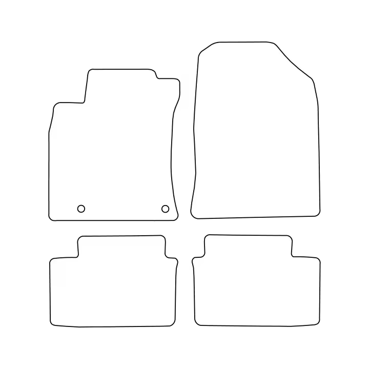Juego de alfombrillas de terciopelo para Kia Ceed III 2018- - acabado en rojo - 1
