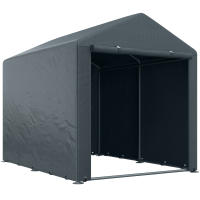 Outsunny Carpa para Herramientas Bicicletas y Motos 1,6x2,2x1,7 m Garaje Portátil con 2 Habitaciones Puerta con Cremallera Impermeable Anti-UV Cochera Portátil para Jardín Gris Oscuro - details 0
