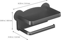 Portarrollos de papel higiénico con estante Portarrollos de papel higiénico Dispensador de rollos de papel higiénico montado en la pared Soporte para guardar teléfonos Accesorios de baño - details 3