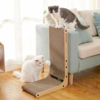 Tablero De Rasguñar Para Gatos En Forma L Accesorios Para Mascotas Protector De Muebles Juguete Arbolito Para Gatos - details 0