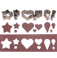 3Pcs Herramienta De Corte De Cuero Con Patrón Hueco Herramienta De Cortado De Efecto De Corazón/Gota De Agua/Pentagrama Para Artesanía De Cuero - details 0