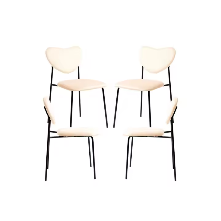 Pack 4 Sillas Cora Black Terciopelo - Beige - 1