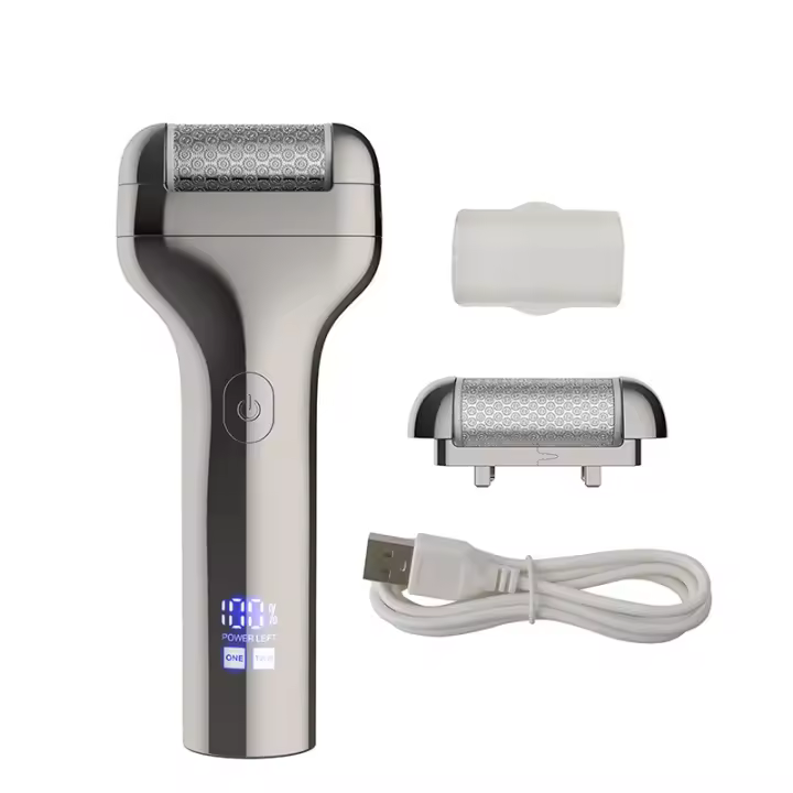 Lima Eléctrica Pies Durezas, Profesional Quita Durezas para Pies Electrico Callos Pies Eliminar, Lima Pies Durezas Eliminar Recargable e Impermeable con Cabezales de rodillos metálicos - 1