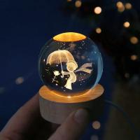Lámpara De Noche De Cristal 3D De 6cm Planetario Solar Sistematizador Grabado Por Láser Decoración Para Escritorio Regalo De Cumpleaños Astronomía - details 8