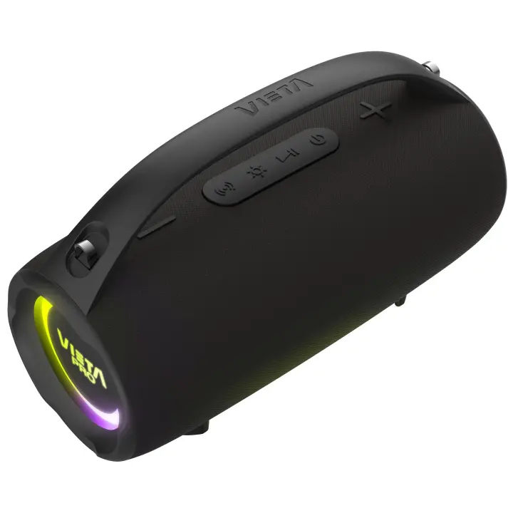 VIETA PRO Altavoces portátiles Bluetooth Potentes de 100W con Luces RGB, USB-C Aux-In - Bocina con micrófono y asistente de voz incorporado - Altavoz grande Inalámbrico Resistente al Agua Minithunder 2 - 1