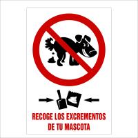 Protege-t - Letrero placa PVC "RECOGE LOS EXCREMENTOS DE TU MASCOTA" 30 X 20 o 30 x 40 - details 1