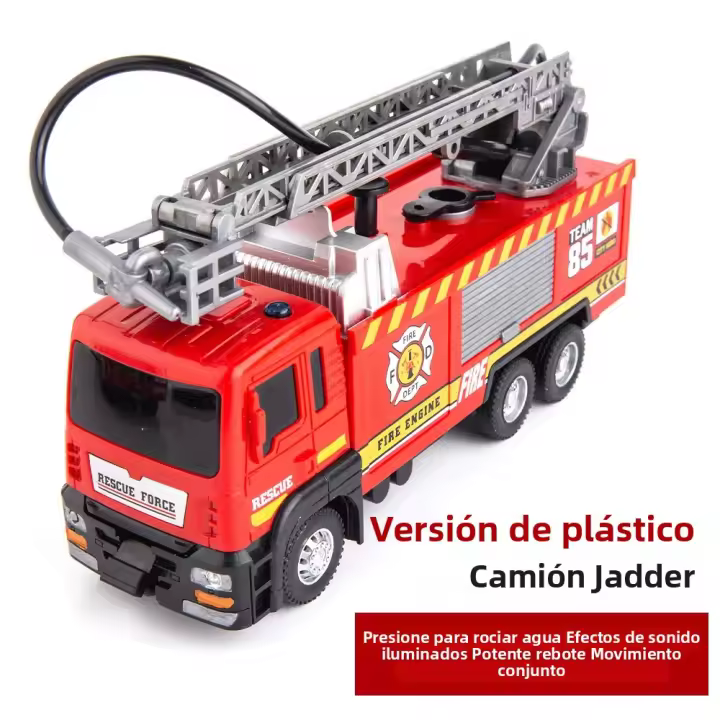 Camión De Incendio De Aleación Y Plástico Modelo De Coche Para Niños Juguete De Camión De Bomberos Con Rojellador Y Escalera Para Niños Boys - 1