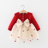 Vestido De Princesa Para Niña Con Encaje Estilo Británico Vestido De Cumpleaños Para Bebé De Otoño E Invierno Corte A-line Largo Hasta La Rodilla - details 1