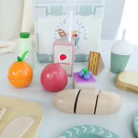 Juego De Cocina Desayuno Para Niños Simulación Set De Desayuno Occidental Juego De Bloques De Construcción Material De Madera - details 5