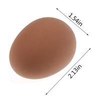 Huevo Bote De Goma Realista Para Juguete De Mascota Y Práctico Juego De Hen Cociendo En Jaula De Paja Accesorio De Jardín Tamaño Único - details 0