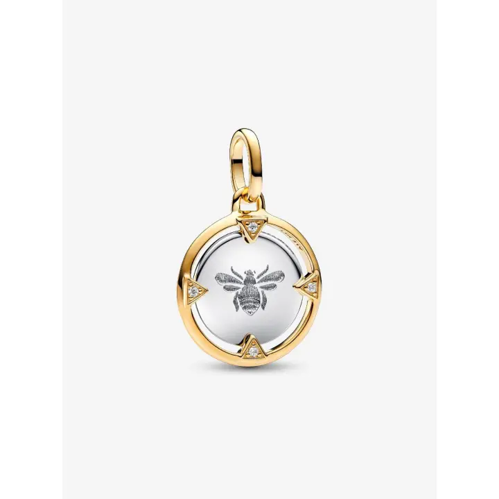Pandora - Charm Medallón de Abeja - Plata de Ley, Baño de Oro de 14K - 1