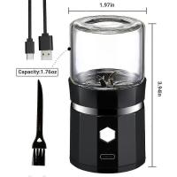 Mini amoladora eléctrica portátil hierba amoladora USB recargable con cepillo de limpieza de té de hierbas - details 0