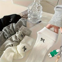Calcetines De Malla Transpirable Para Mujer 5 Pares Calcetines Intermedios Veraniegos Delgados Con Gran Lazo Bonitos Y Cómodos - details 2