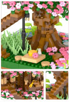 Construye Tu Propio Casa De Árbol Con Bloques De Construcción DIY Set De Constructores Ciudad Micro Callejón De Cerezo Juguete Montessori MOC Para Niños Regalos - details 3