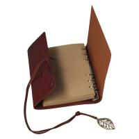 Cuaderno De Diario Lindo Con Embossado De Hojas Y Colgantes Retro Cubierta De Cuero Sintético PU Libro De Bocetos Y Notas - details 3