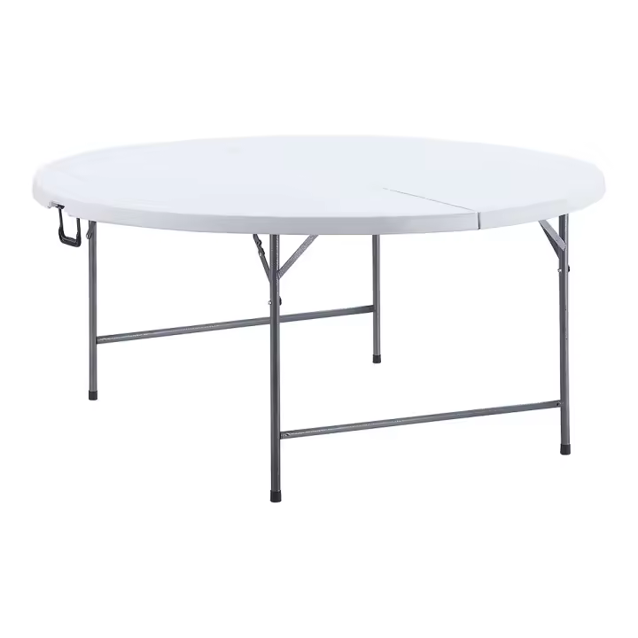 Mesa Plegable Plástico 180x74cm 150Kg Ø32mm Blanco EDM - 1