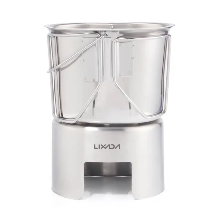 Juego De Cocina Para Camping Con Taza De Acero Inoxidable Y Olla Colgante Para Estufa De Madera Para Supervivencia Al Aire Libre Senderismo Picnic - 1