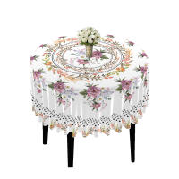 Mantel Redondo Impermeable Con Plantas Florales 63 Pulgadas Cubierta De Comedor Multifuncional Estilo Moderno Solterano - details 9