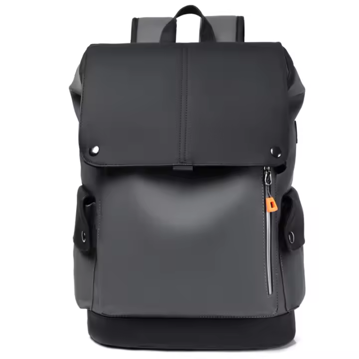 ZVD SOMY Mochila para ordenador portátil de alta calidad para hombre, morral grande de piel sintética, resistente al agua, con carga USB, para negocios, urbano - 1