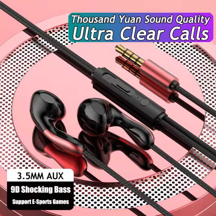 Auriculares con cable de 3,5mm, audífonos con cable AUX/tipo C, HiFi, envolvente, graves pesados, micrófono, intrauditivos, para música de juego, para Samsung, Huawei, Xiaomi, iPad y PC - 1