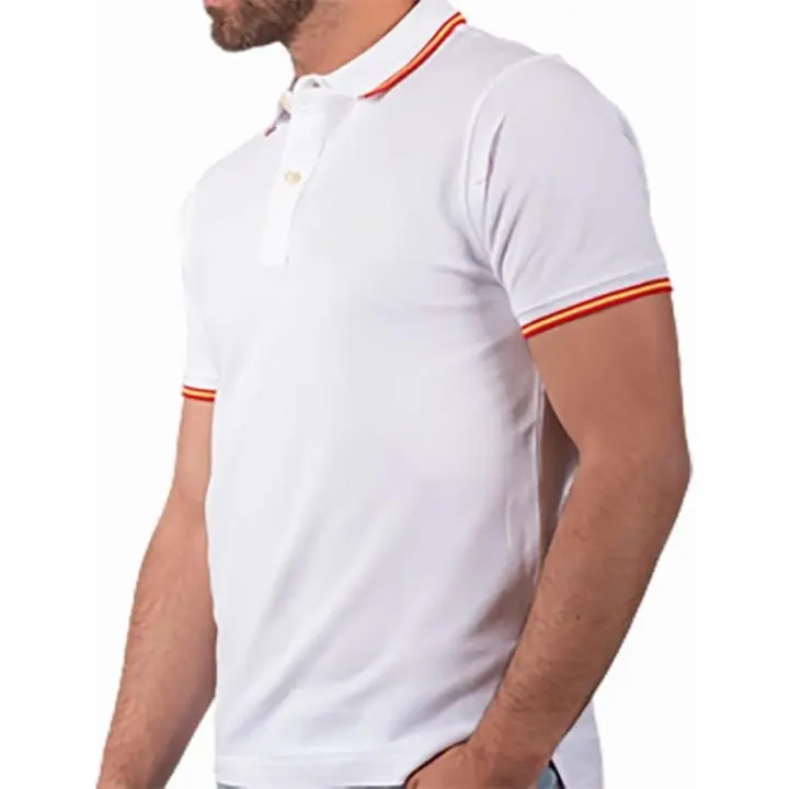 Polo Bandera España Hombre de Manga Corta con la Bandera española en Cuello y Mangas algodón - 1