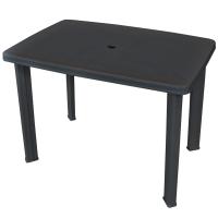 vidaXL Mesa de jardín de plástico blanca 101x68x72 cm en color Blanco/Antracita/Verde | estructura resistente ideal para salón dormitorio o estudio - details 1