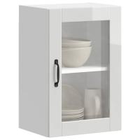 vidaXL Armario de pared para cocina puerta cristal Porto en color Roble ahumado/Roble Sonoma/Negro y más | almacenamiento funcional diseño moderno para baño dormitorio sala - details 5