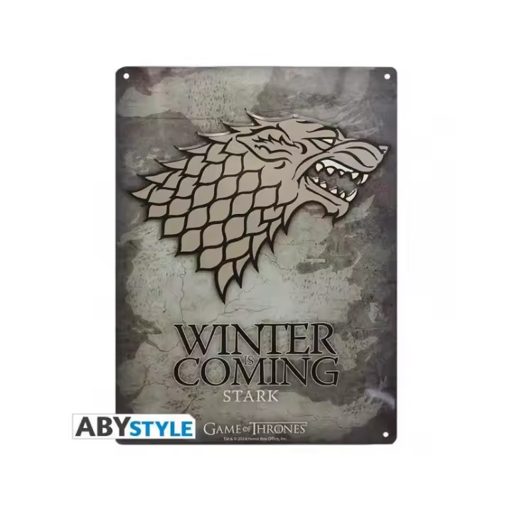 ABYstyle Placa de Metal con Relieve Juego de Tronos Stark Emblema 28x38cm Game of Thrones - 1